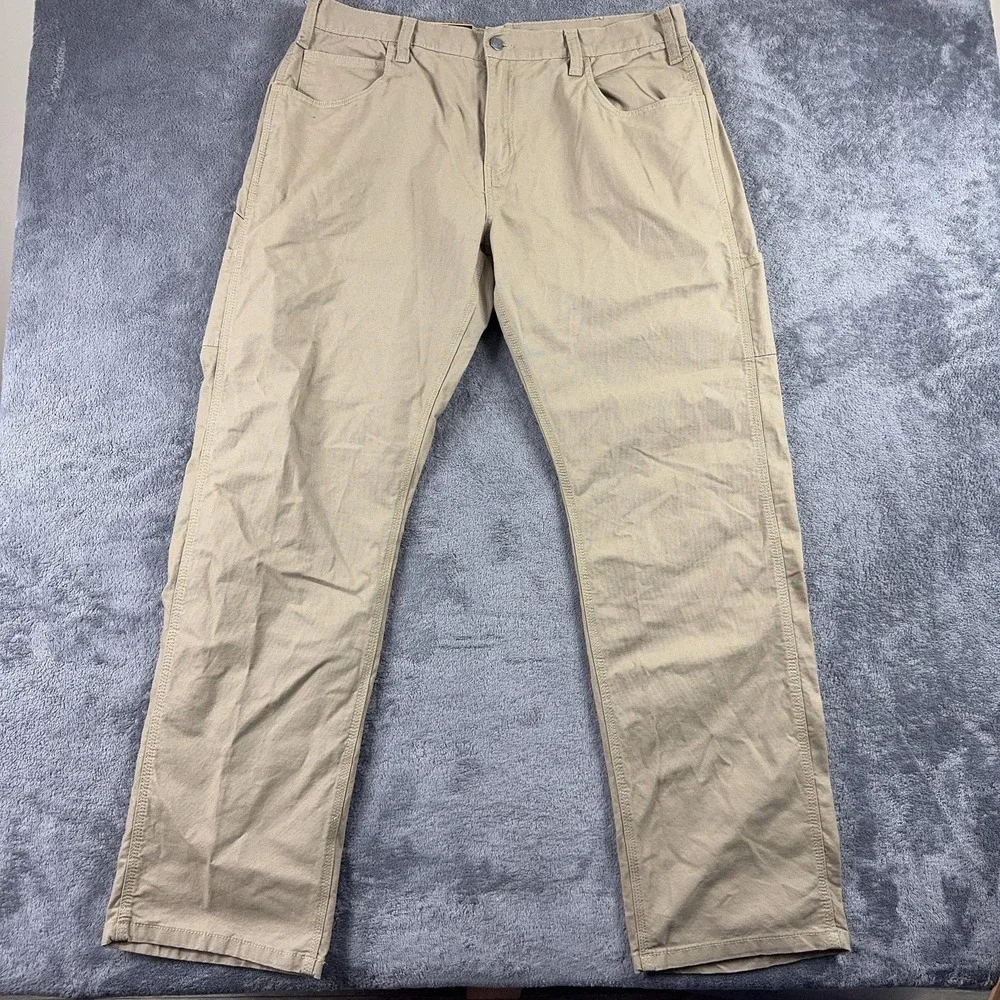 Berne Highland Flex Carpenter Pants Mens‎ 38x34 Khaki Relaxed Stretch Workwear